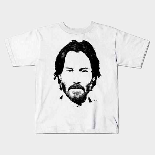 Keanu Reeves pop art portrait Kids T-Shirt by phatvo